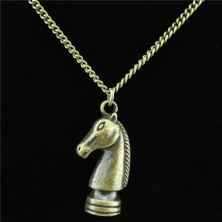 Bronze Alloy Head Horse Chess Necklaces