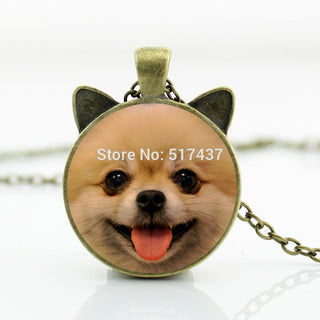 Smiling Pomeranian Dog Necklaces