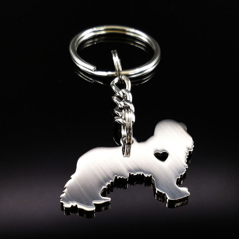 Cavalier King Charles Spaniel Dog Silver Color Stainless Steel Keychains