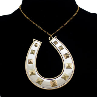 Vintage Western Big Horse Shoe Studs Rodeo Line Dance Necklaces