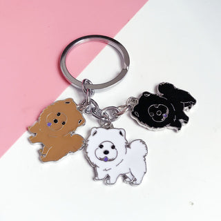 Cute Chow Chow Bulldog Keychains