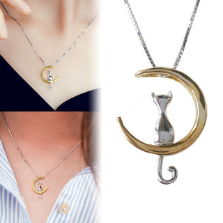 Lucky Cat Moon Necklaces