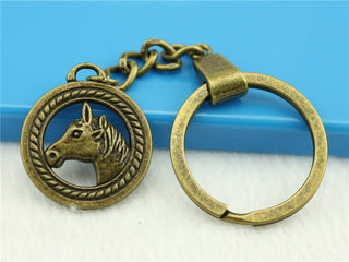 Vintage Double Sided Horse Head Keychains