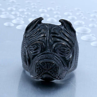 Pit Bull Dog Head Rings