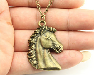 Vintage Antique Bronze Color Horse Necklaces