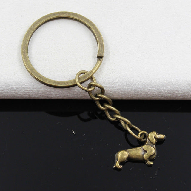 Metal Dachshund Dog Keychains