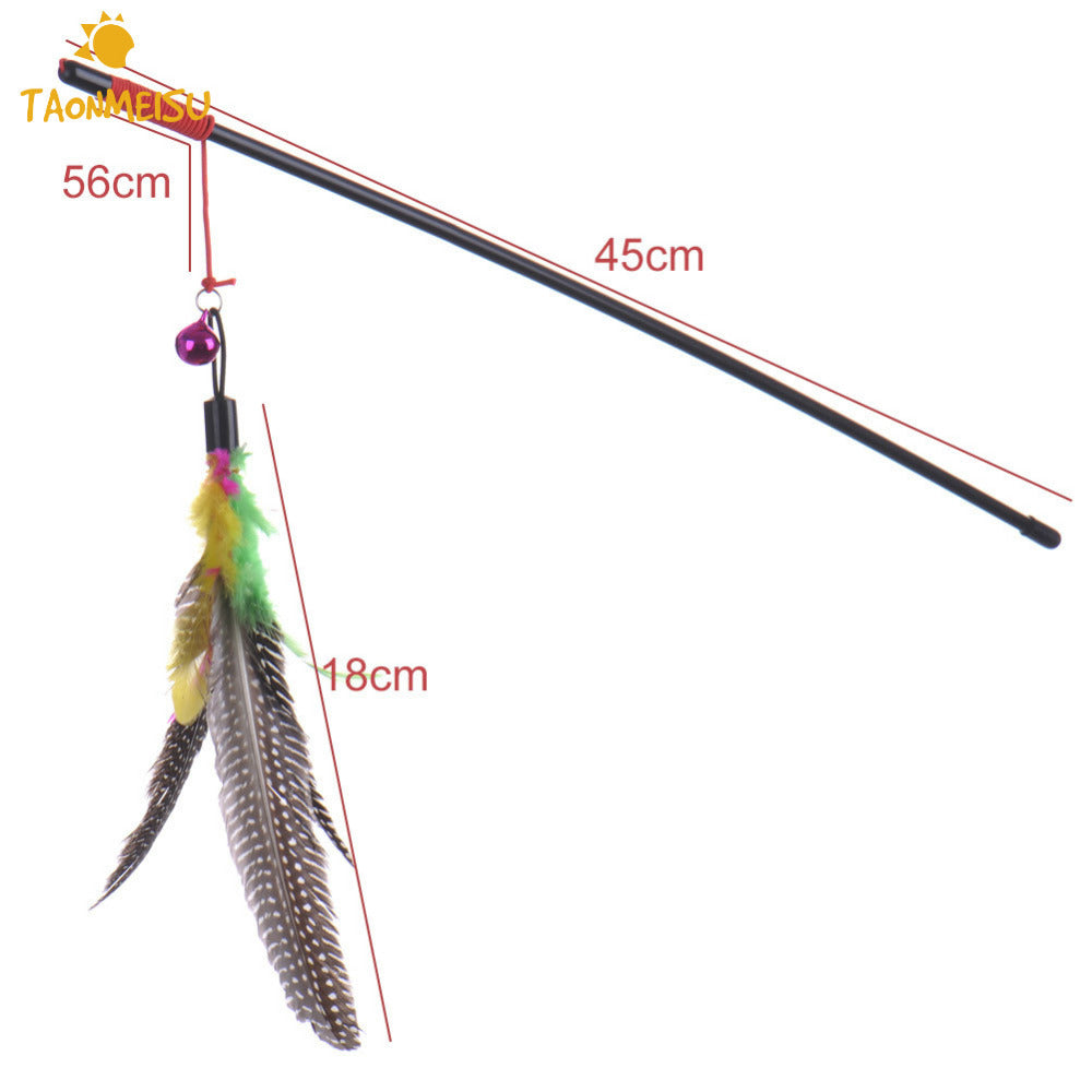 Pet cat toy Cute Design bird Feather Teaser Wand Plastic Toys for Cats