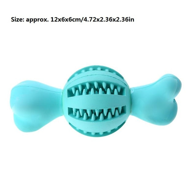 Light Blue Rubber Tooth Cleaning Dog Ball Interactive Toys