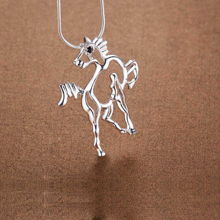 Running Horse Elegant Silver Plated Necklaces