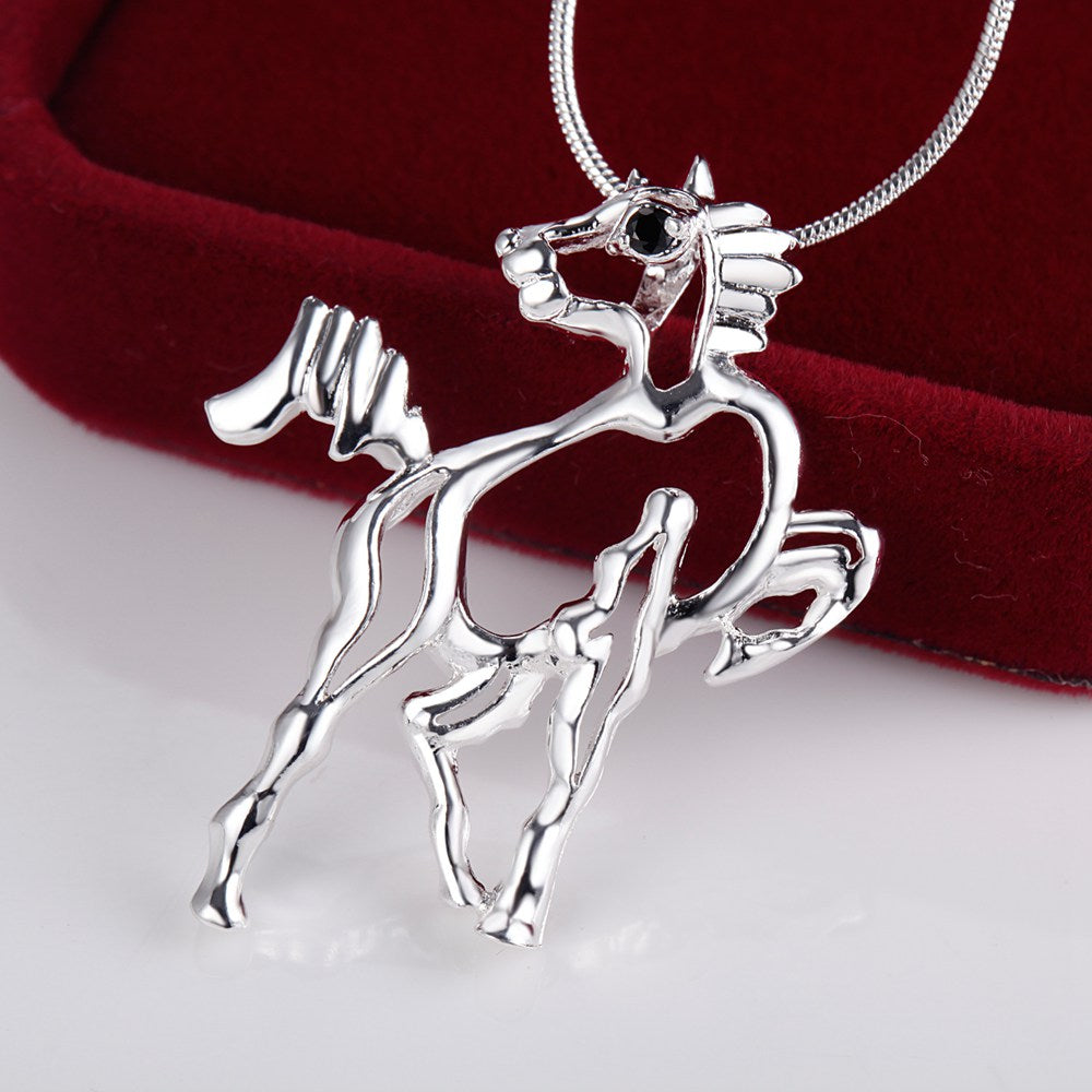 Running Horse Elegant Silver Plated Necklaces