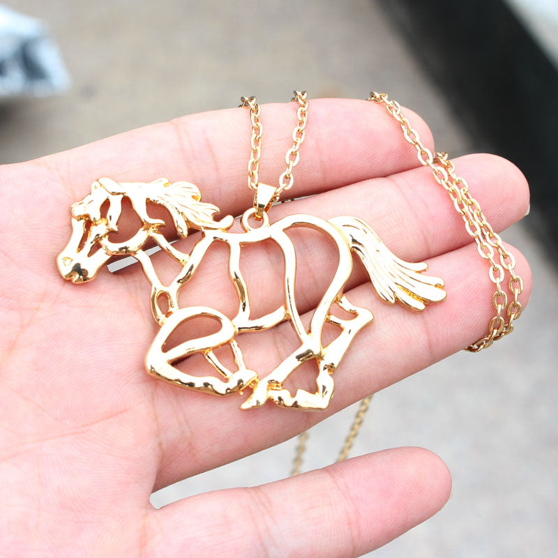 Running Big KC Gold Colors Horse Necklaces