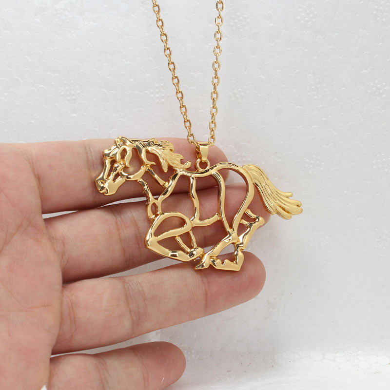 Running Big KC Gold Colors Horse Necklaces