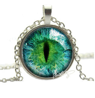 Vintage JBlue Green Cat Eye Necklaces