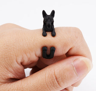 Vintage German Shepherd Dog Rings