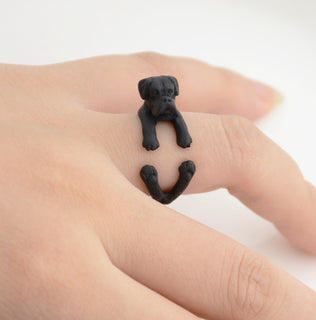 Vintage 3D Boxer Dog Rings