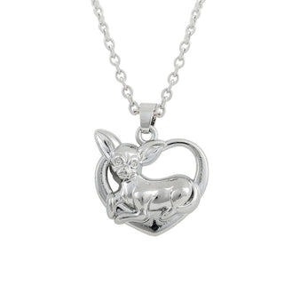 Lovely Chihuahua Dog On Heart Necklaces