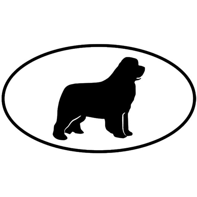 Oval Newfoundland Dog Stickers