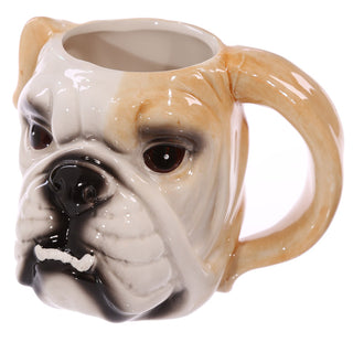 1Piece  3D Pug Head Ceramic Coffee Cup Bulldog Head Drinking Mugs