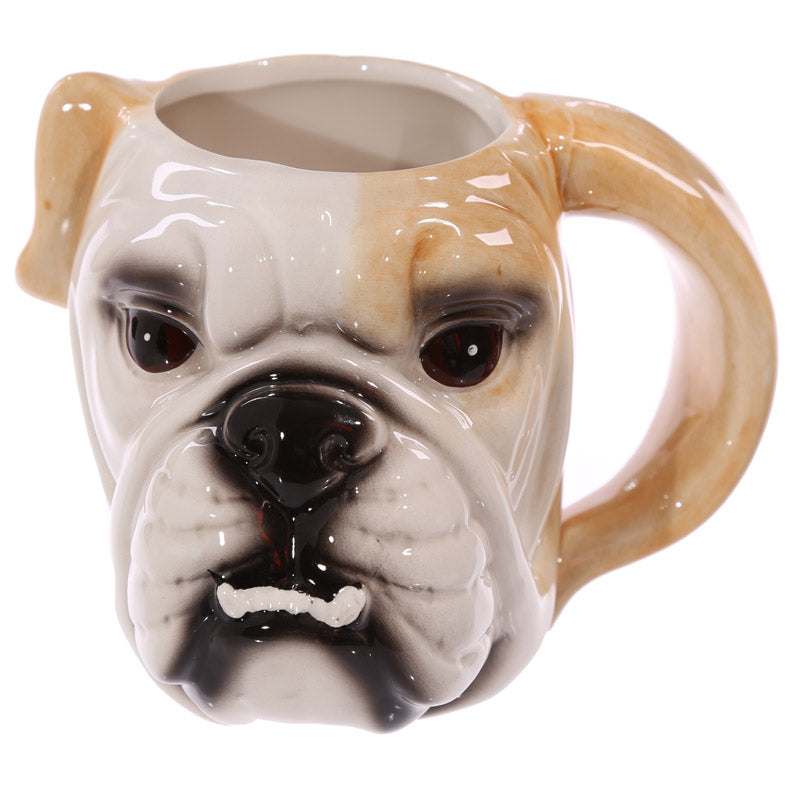 1Piece  3D Pug Head Ceramic Coffee Cup Bulldog Head Drinking Mugs