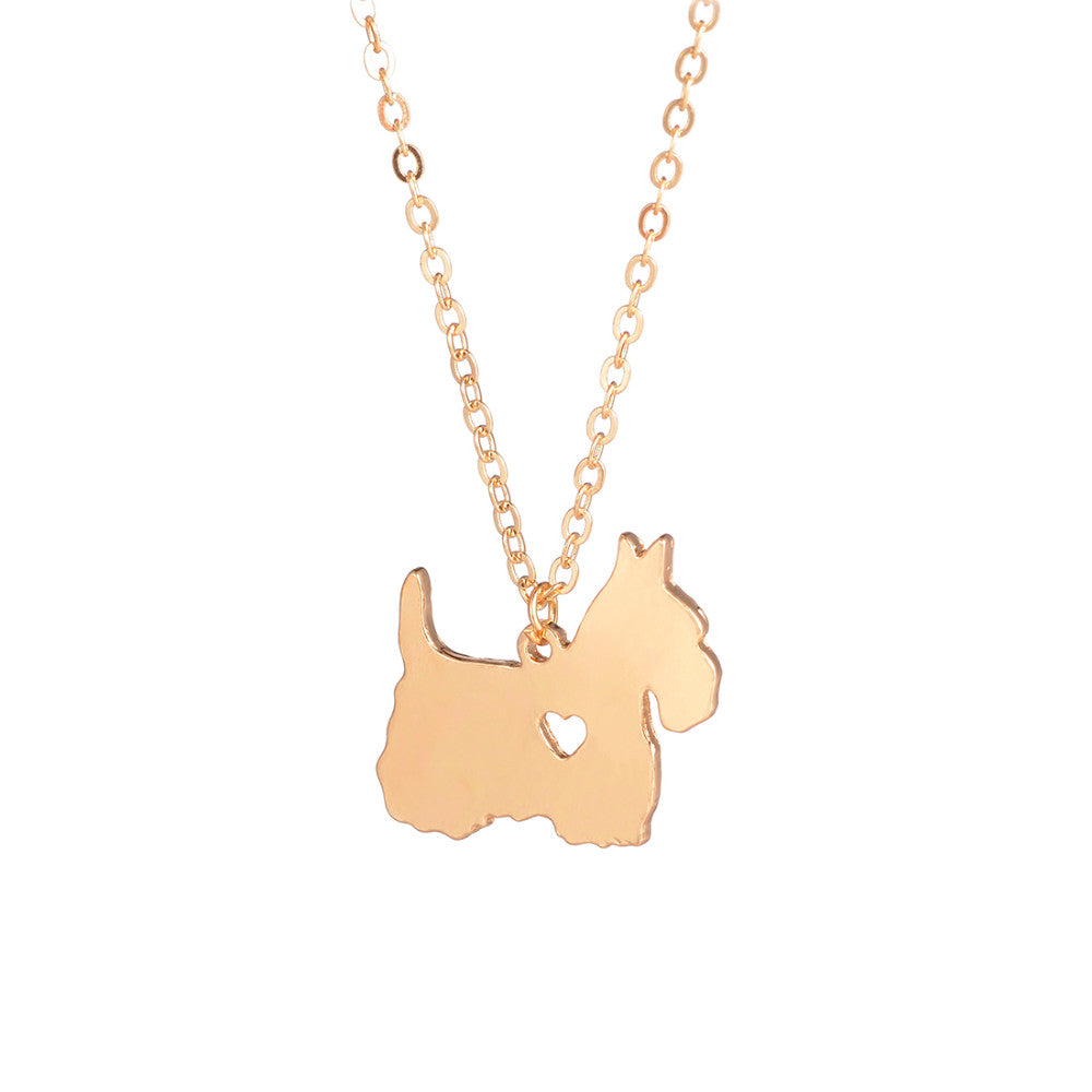 Cute Scottish Terrier Dog Heart Necklaces