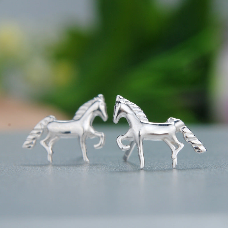 Jewelry Silver Horse Earrings
