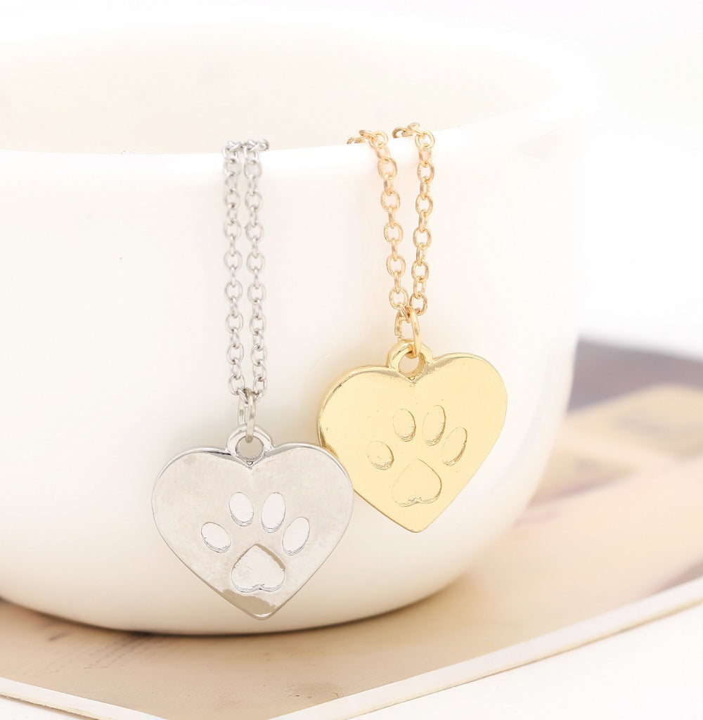 Lovers Heart Paw Claw Of Dog Necklaces