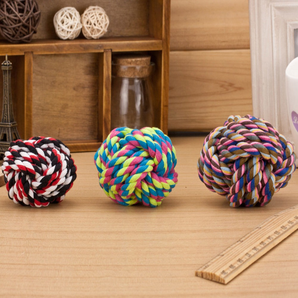Colorful Squeak Dog Wool Ball Toys