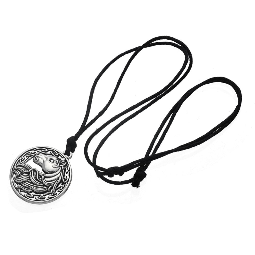 Vintage Irish Knot Round Steed Viking Steampunk Horse Head Necklaces